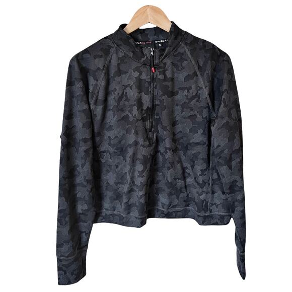 SPYDER Jacket Cropped Top Camouflage Half Zip Long Sleeves Fleece Lined XL NWT - Picture 9 of 9